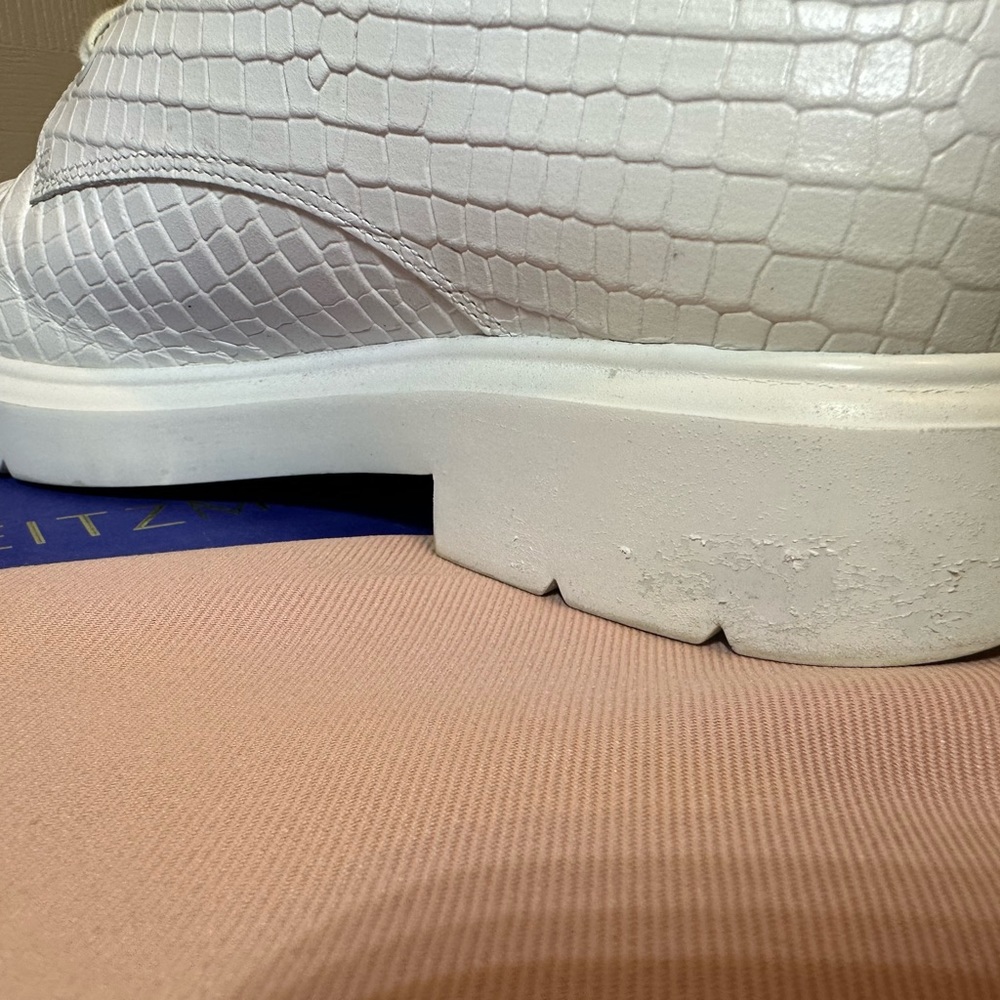 Stuart Weitzman Mckenzee Mini Croc Print In White - image 3